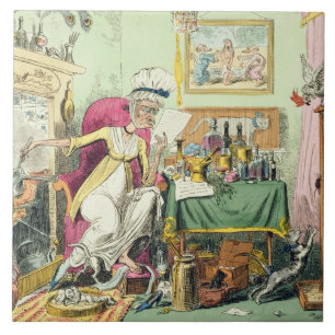 Mixing a Recipe for Corns, published by G. Humphre Ceramic Tile