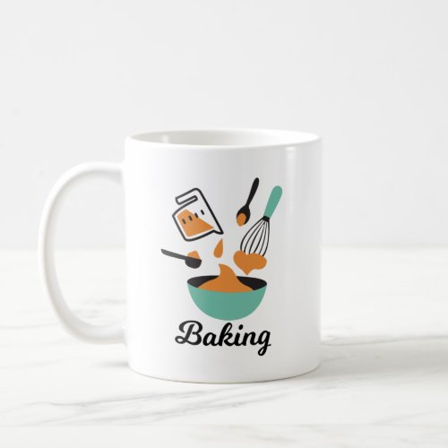 Mixing Bliss Artistic Baking Process Illustration Coffee Mug