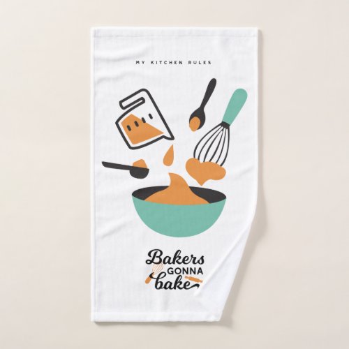 Mixing Bliss Artistic Baking Process Illustration Hand Towel