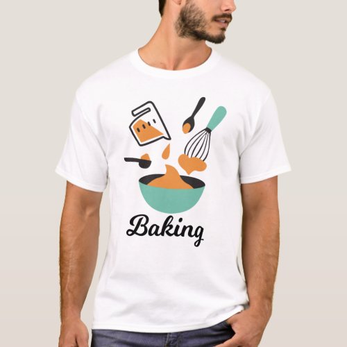 Mixing Bliss Artistic Baking Process Illustration T_Shirt