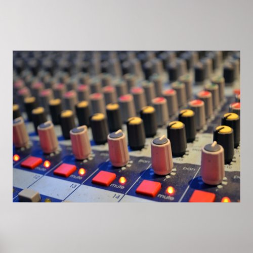 Mixing Board Buttons Poster
