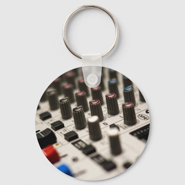 Mixing Board Closeup Keychain (Front)