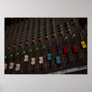 Mixing Board Faders Poster