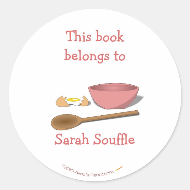 Mixing Bowl Custom Cookbook Bookplate Template (Front)