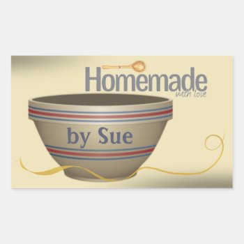 Mixing Bowl "homemade With Love"  Custom Stickers by Siberianmom at Zazzle