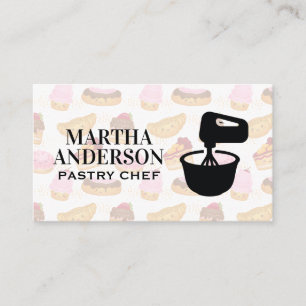 Mixing Bowl Icon   Cute Pastries Business Card