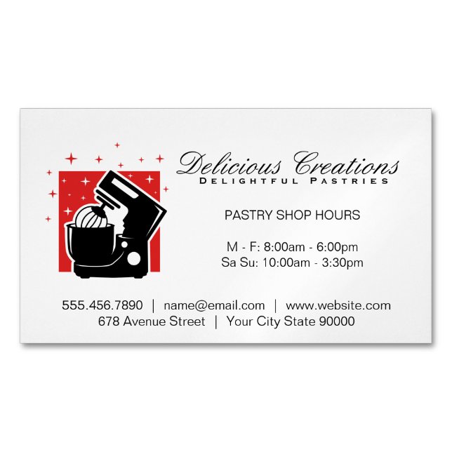 Mixing Bowl Machine  Business Card Magnet (Front)