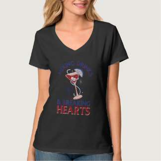Mixing Drinks & Breaking Hearts Mixology Cocktails T-Shirt