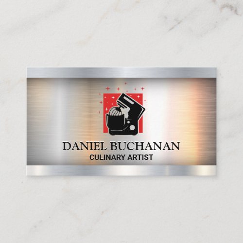 Mixing Machine  Metallic Business Card