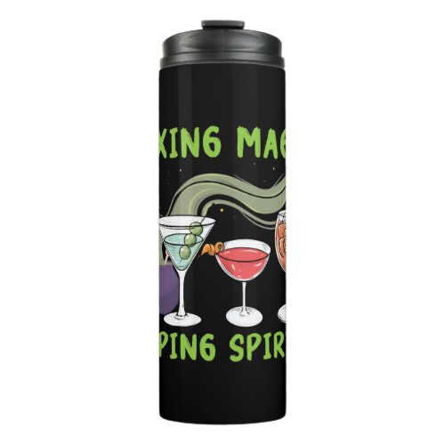 Mixing Magic Sipping Spirits Bartender Halloween Thermal Tumbler