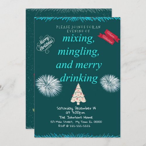 Mixing Mingling and Merry Drinking Party Invitation