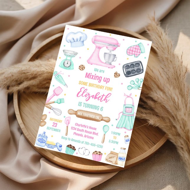 Mixing Up Sewing Birthday Party Invitation (Creator Uploaded)