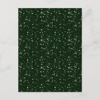 MIXMATCH DARK EMERALD GREEN WHITE GLITTER BACKGROU POSTCARD