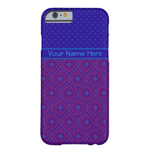 MixnMatch Purple Ogees Blue Polka Dots Patterns Barely There iPhone 6 Case