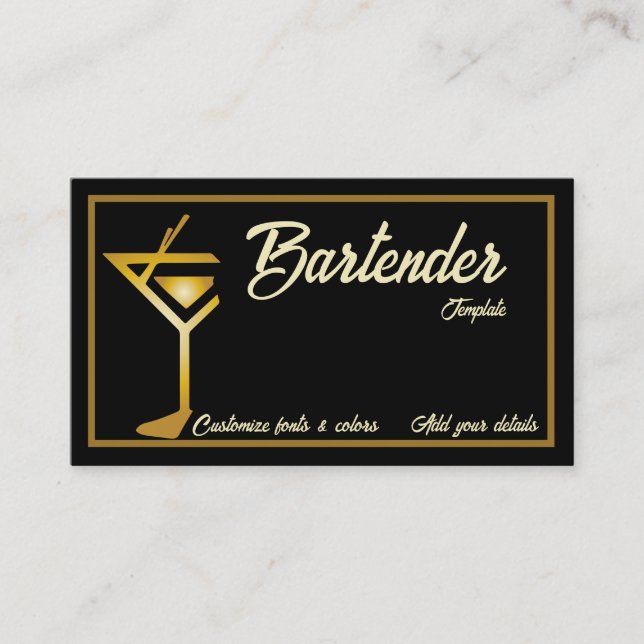 Mixologist bartender cocktail business cards (Front)