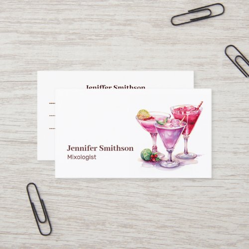 Mixologist Bartender Events Cocktails Business Card