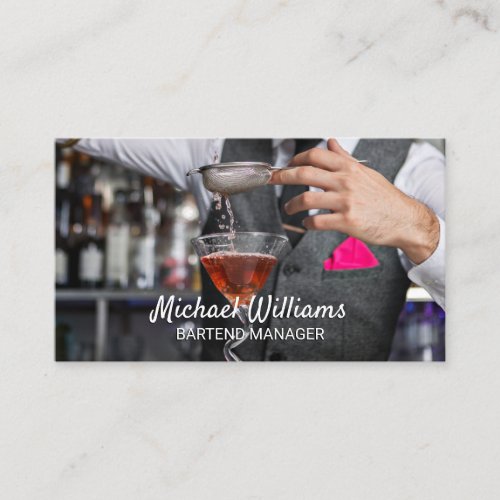 Mixologist  Bartender Making a Drink Business Card