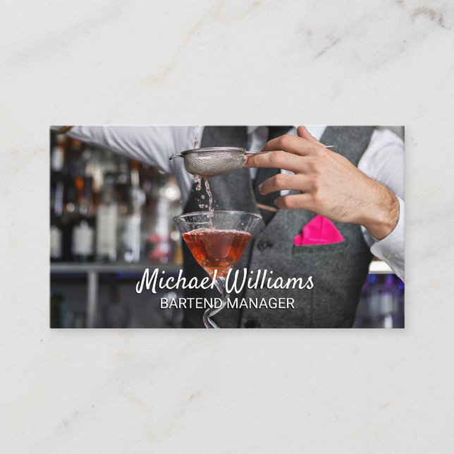Mixologist | Bartender Making a Drink Business Card (Front)