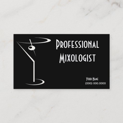 Customizable Mixologist Business Cards