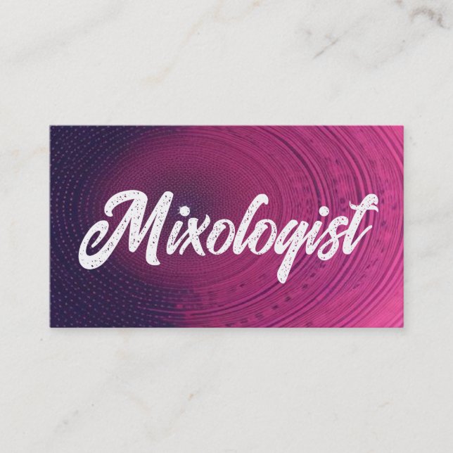 Mixologist Colorful Business Card (Front)