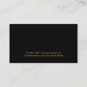Mixologist Luxury Gold Monogram Business Card (Back)