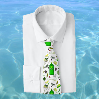 Mixologist Martini Cocktails Gin Tonic Drinks Neck Tie by ChefsAndFoodies at Zazzle