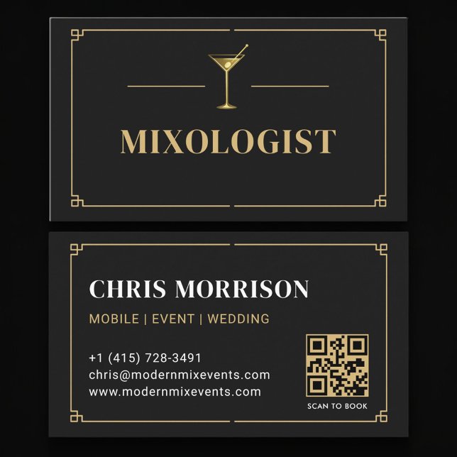 Mixologist QR Code Professional Business Card (Creator Uploaded)
