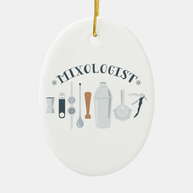 Mixologist Tools Ceramic Ornament (Front)