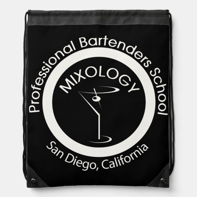Mixology Back Pack Tote Drawstring Bag (Front)