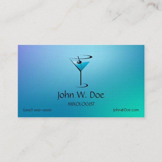 Mixology Bartender Template Business Card (Front)