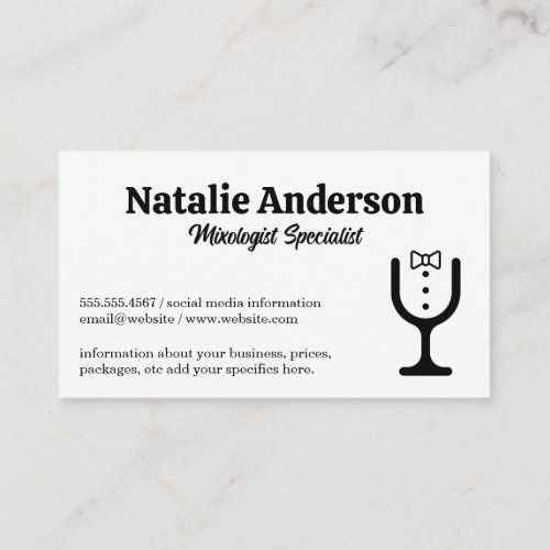 Mixology  Catering Logo Business Card