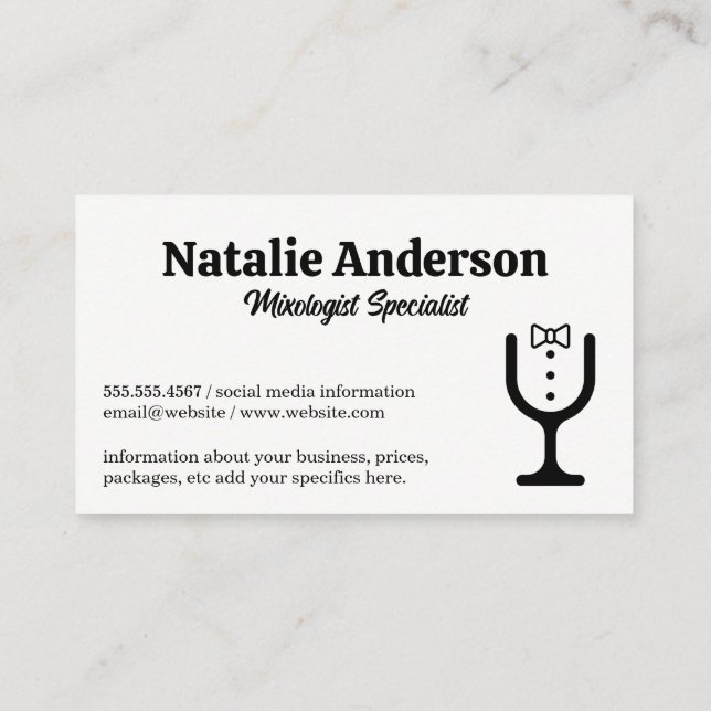 Mixology | Catering Logo Business Card (Back)
