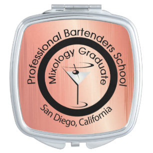 Mixoloist Compact Bartenders Accessories Makeup Mirror