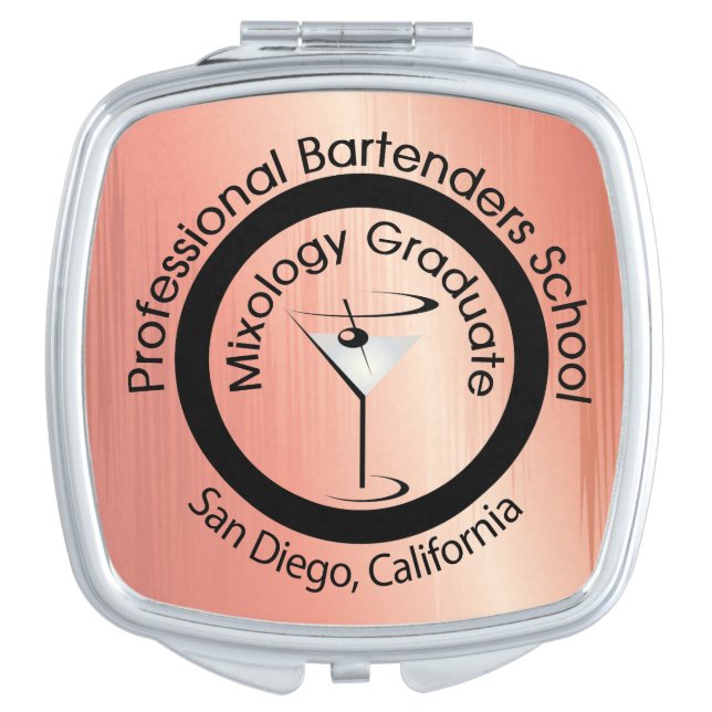 Mixoloist Compact Bartenders Accessories Makeup Mirror (Front)