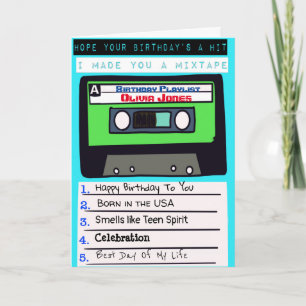 Mixtape birthday card- customisable with own songs card
