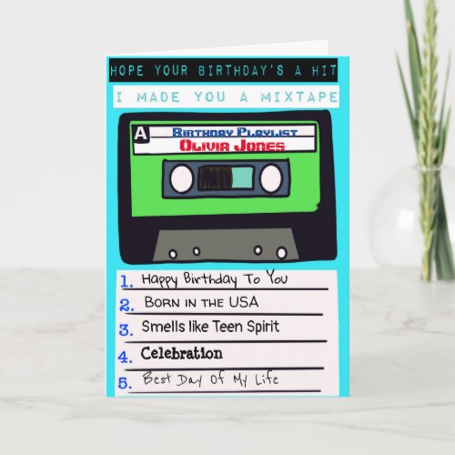 Mixtape birthday_customisable with own songs card