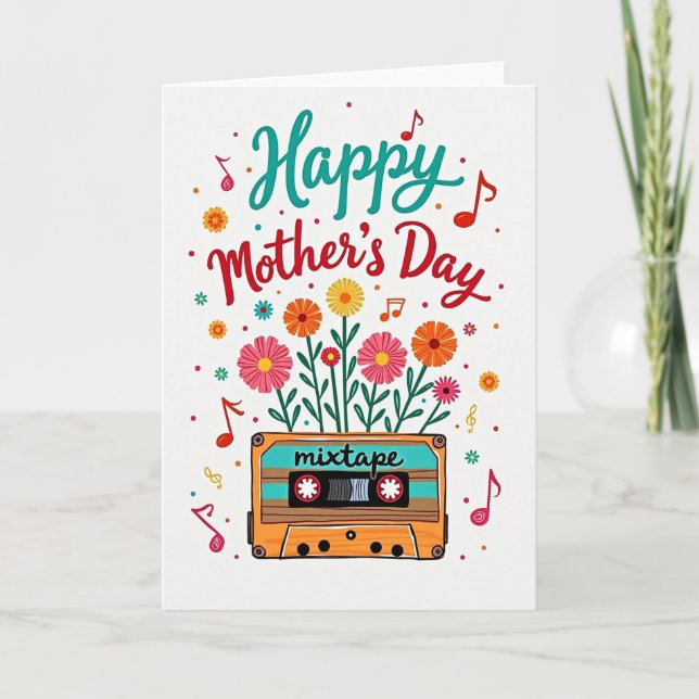 Mixtape Floral Mothers Day Card (Front)