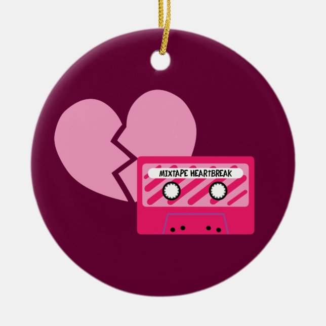 MixTape Heartbreak Ceramic Ornament (Front)