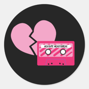 MixTape Heartbreak Classic Round Sticker