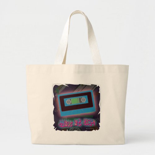 Mixtape Madness Totally 80s Neon Vibe Large Tote Bag