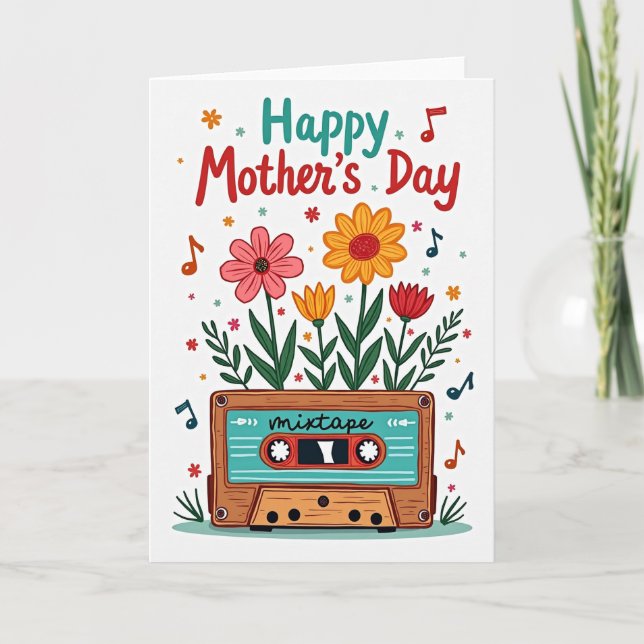 Mixtape Mothers Day Floral Card (Front)