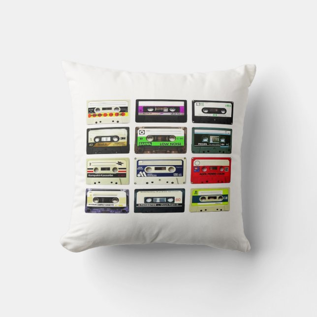 Mixtape Pillow. Throw Pillow (Front)