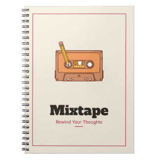 Mixtape Retro Cassette Spiral Notebook