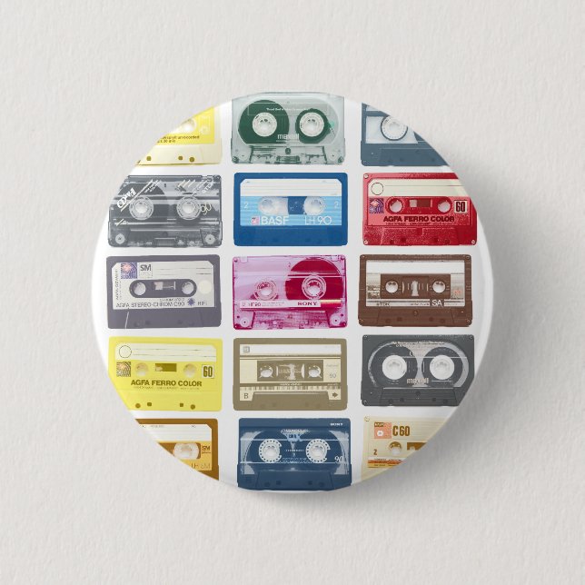 Mixtapes Graphic Pinback Button (Front)