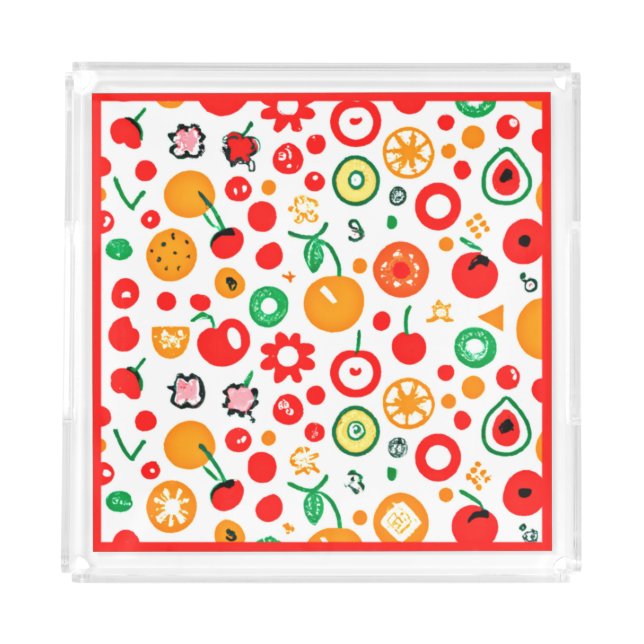 Mixtures of Fruit Patterns. Buy Now Acrylic Tray (Front)