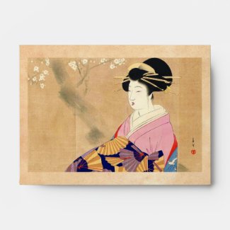 Miyagawa Shuntei Oiran japanese ukiyo-e art Envelope