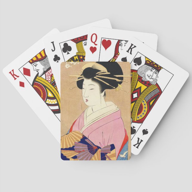 Miyagawa Shuntei Oiran japanese ukiyo-e art Poker Cards (Back)