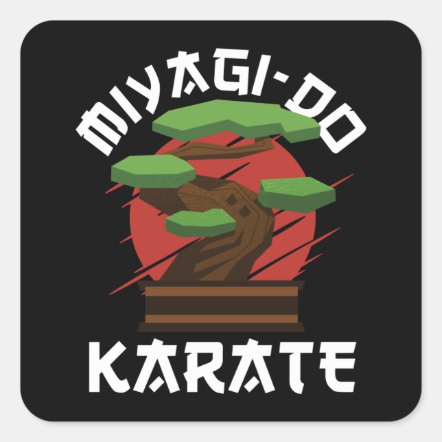 Miyagi-Do Karate Bonsai Tree Gift Square Sticker (Front)