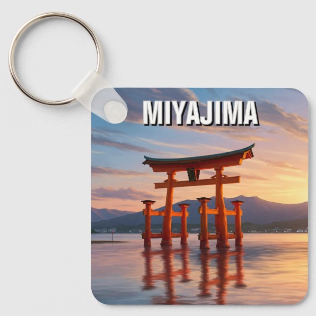 Miyajima Floating Torii Itsukushima Shrine Travel Keychain (Front)