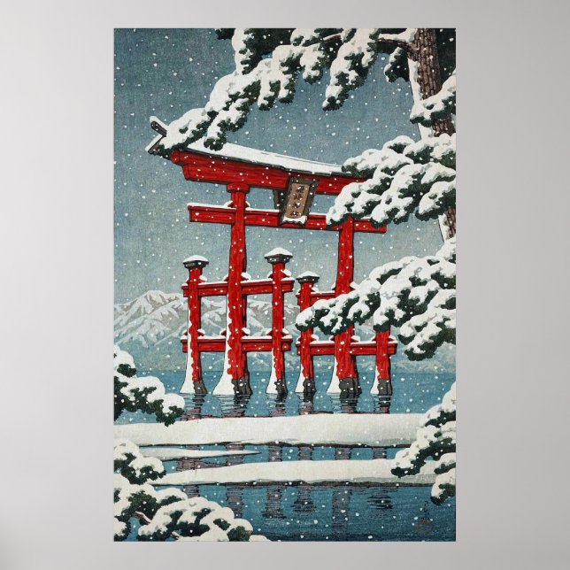 Miyajima in Snow Hasui Kawase Poster Print (Front)